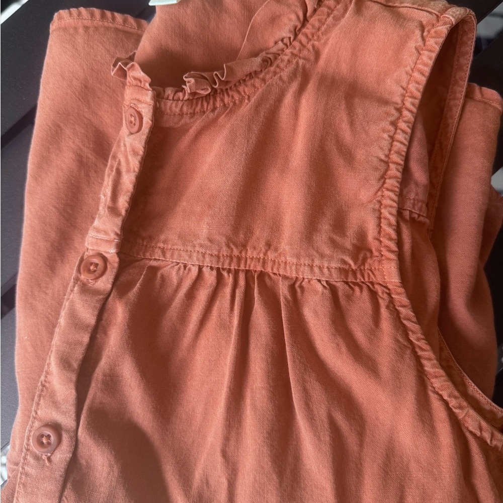 Cloth & Stone Sleeveless Burnt Orange Button-Up Top